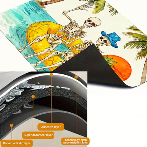 Image of HOMETITUTE Summer Stove Top Cover 28x20 Island Sunset Skull Heat Resistant