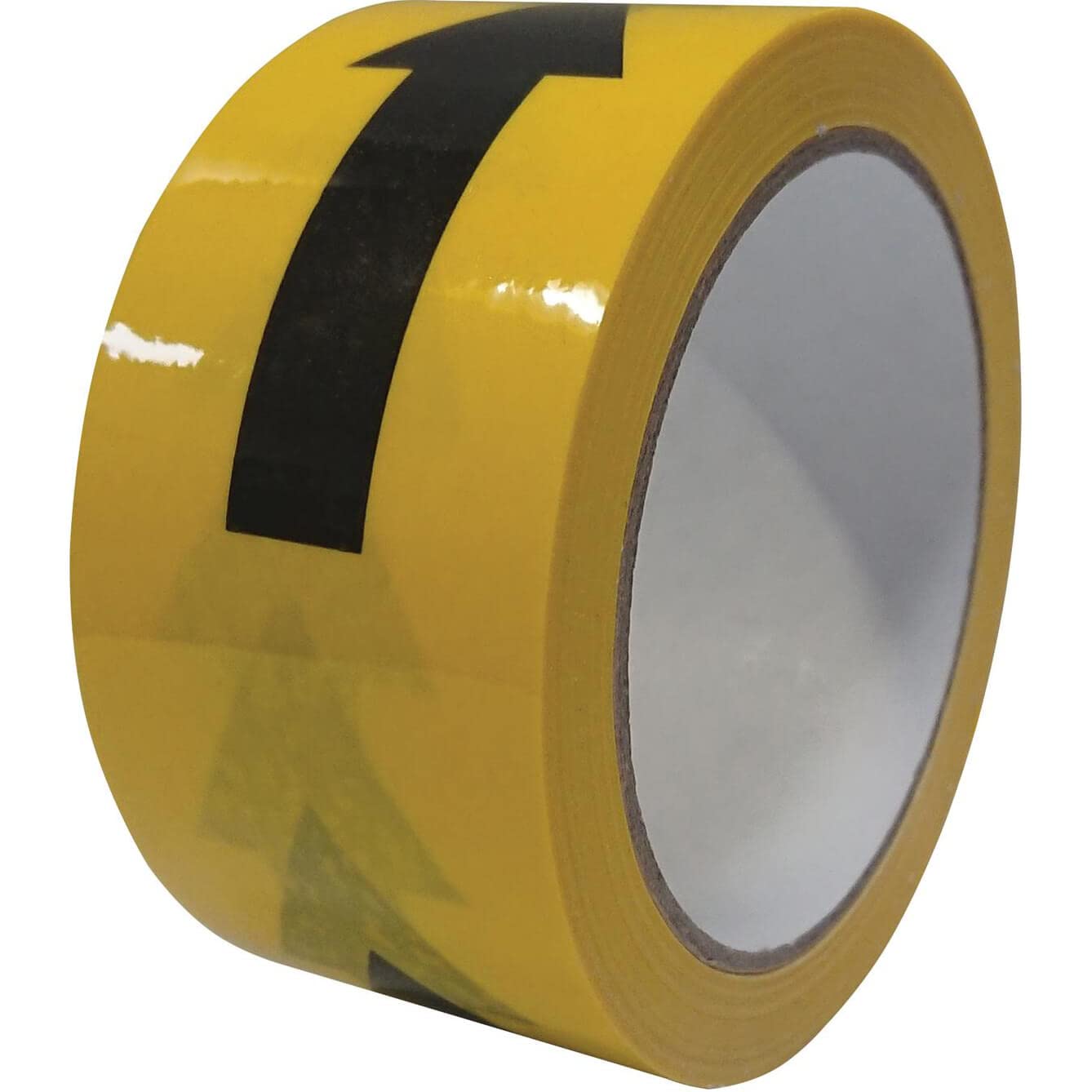 Faithfull Black Laminated Self-Adhesive Hazard Tape Arrows /Yellow 50Mm X 33M