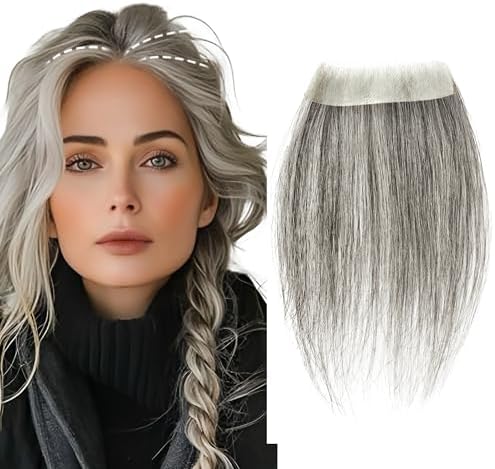 Human Hair Patch for Head Scar or Hair Loss - Pepper Salt