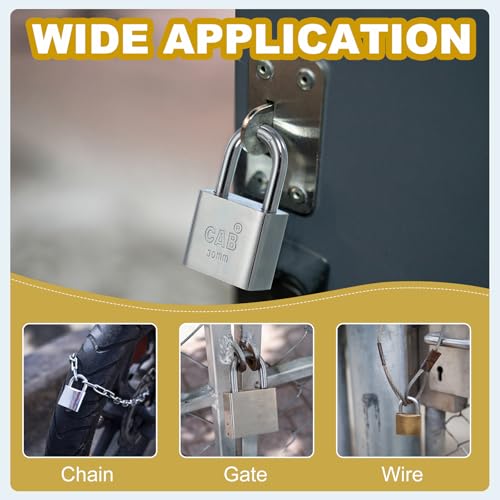 Cadenas à épingle 58 mm en acier inoxydable trempé avec clés différentes - 8