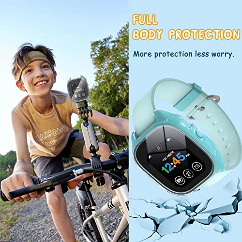 Ottpluscase 1 Pack Case For Gizmo Watch 3 Screen Protector With 9H Tempered Glass, Gizmo 3 Screen Protector Case For Kids, Overall Protective Touch Sensitive Cover For Verizon Gizmo Watch 3-Clear #TOP2