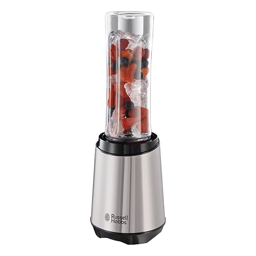 Russell Hobbs Mixer - Blender & Smoothie Maker to go [23,500 rpm Powerful Motor] incl 1x 600ml Drinking Bottle (BPA-free, Dishwasher safe & Unbreakable incl. Drinking lid), stainless steel, 23472-56