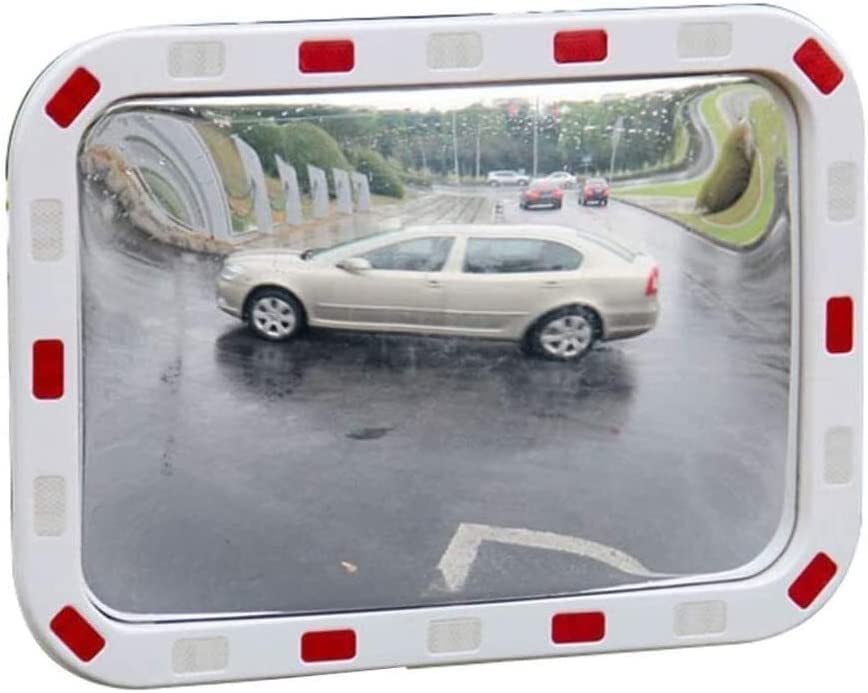 CukUJH Rectangular Safety Mirror, Reflective Mirror, Outdoor Traffic Wide-Angle Mirror, Clear Imaging, Four Hole Safety Mirror(PMMA60*80cm)