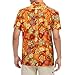 American Trends 70s Shirts for Men 70's Outfits Mens Hippie Disco Shirt 60s Outfits for Men 70 s Themed Retro Clothes 70s Orange Flower 3XL