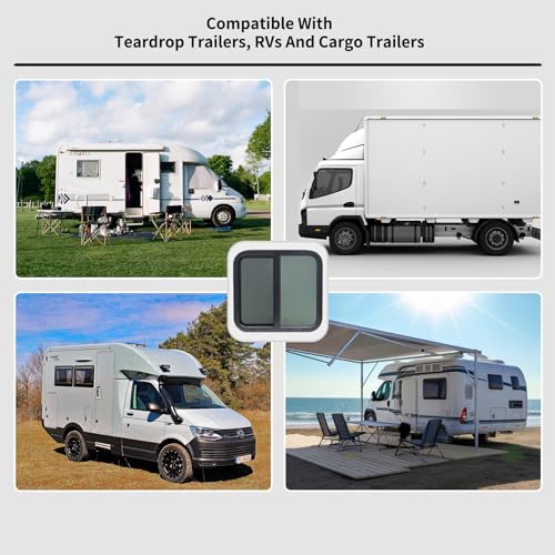 RV Window, 23.6" W x 21.6" H Horizontal Sliding Window, RV Window Replacement, Camper Windows with Screen(With Trim Kit) - Image 6