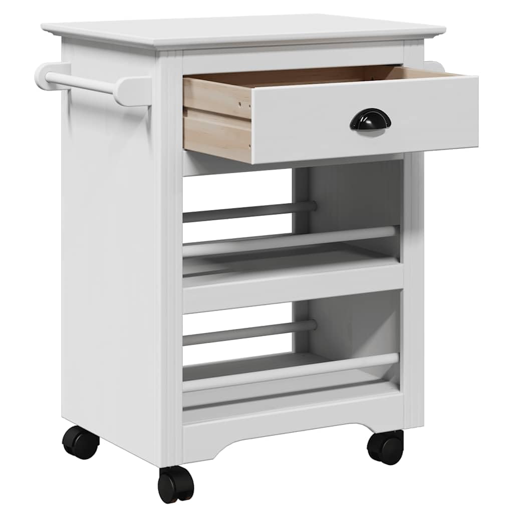 BODO - Carrito de cocina (67,5 x 45 x 80 cm, con 2 estantes, cajón, 4 ruedas, encanto rústico, versátil para uso general, ideal para cocinas, comedores, nichos, ahorra espacio)