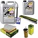 Produktbild Filter Set Inspektionspaket 6 Liter Liqui Moly Motoröl Top Tec 4100 5W-40 MANN-FILTER Innenraumfilter Luftfilter Ölfilter