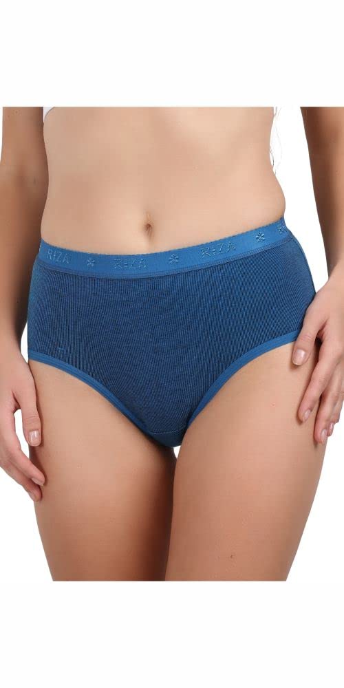 TRYLORiza BK Power Women's Full Hip Coverage Cotton Fabric Hipster, High Waist, 1 Inch (2.5 cm) Elastic Panties Multicolors and Colors May Vary Pack of - 3