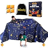 Wizzly Space Original XL Blanket Fort Building Kit for Kids, 4 Blanket Wizzly Toy, Make a Portable Playhouse, Play Tent Boy and Girl Indoor Outdoor Build Set, STEM Children Toy, Ages 4, 8, 12 +