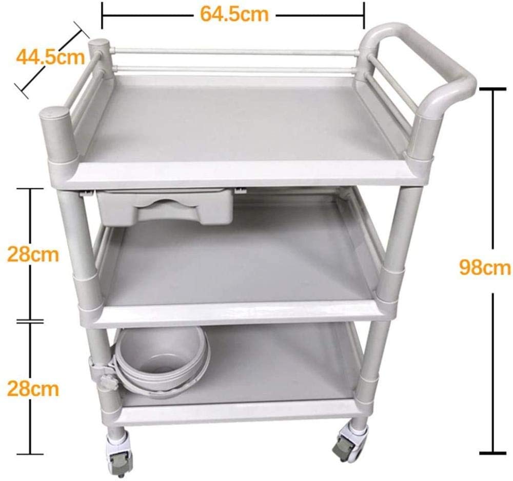 Carrello di Servizio Carrello da Cucina Carrello portaoggetti Carrello per vassoi da Hotel Carrello per la Raccolta Ristorante Carrello per Il Vino Plastica
