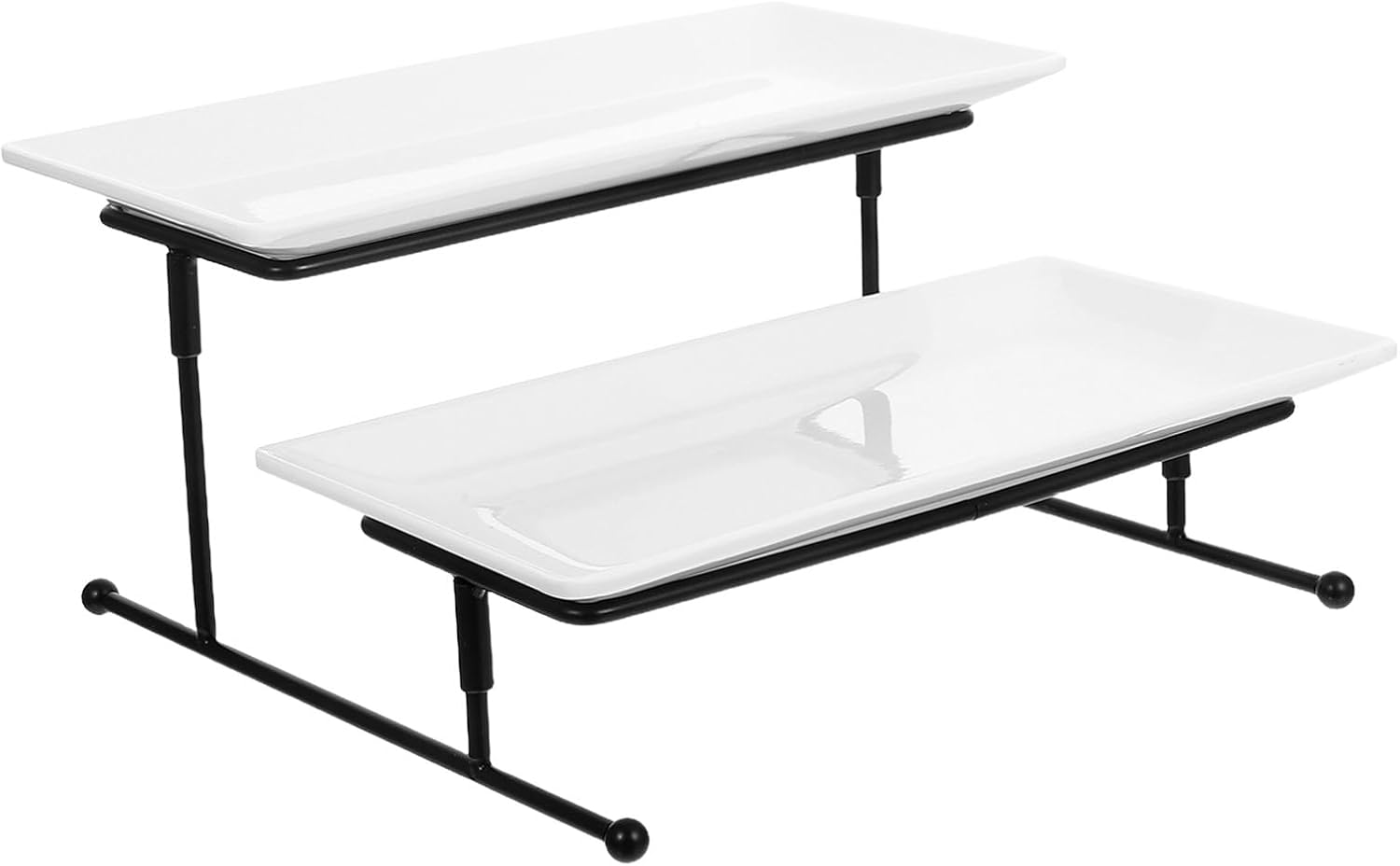 Alipis Serving Tray Cupcake Stand: 2 Tier Serving Tray - Tiered Cupcake Stand with Platters - Dessert Server for Parties Catering Wedding Baby Shower