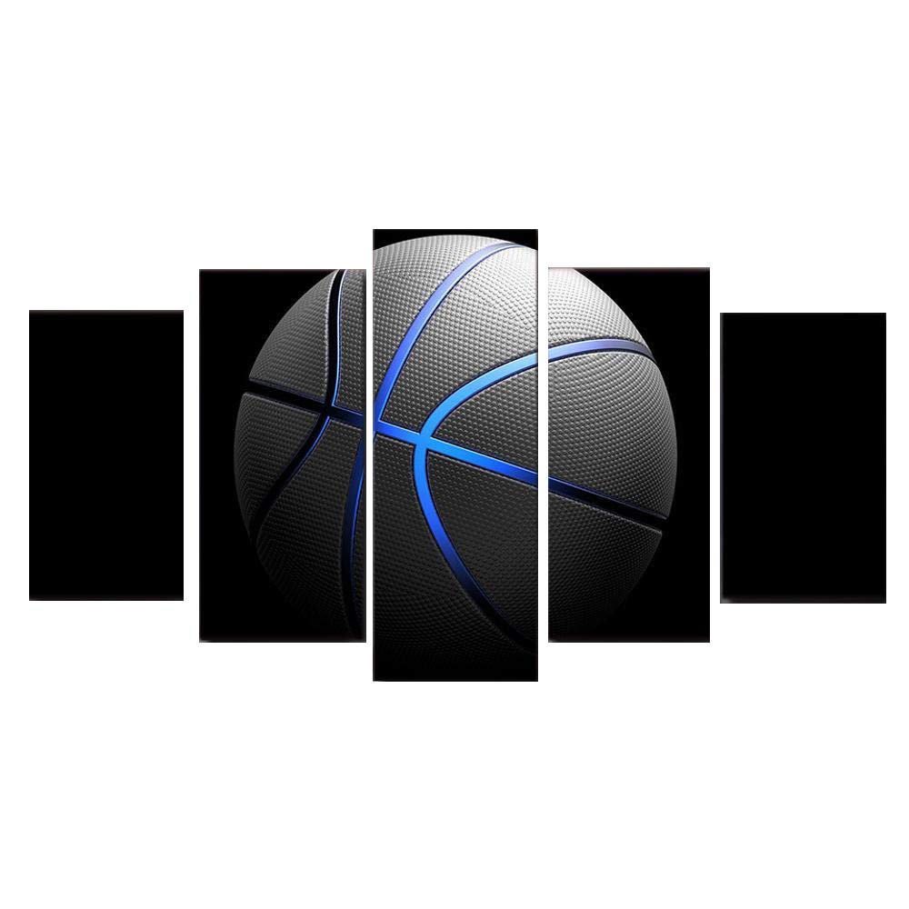 Peinture noir et blanc basketball HD moderne sans châssis