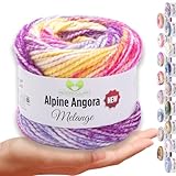 MeriWoolArt® Ovillo de lana merino para tejer, 150 m, multicolor de grosor suave, lana merino para suéteres y chaquetas, lana XXL para tejer a mano, voluminosa lana para bufandas, mantas, chales y