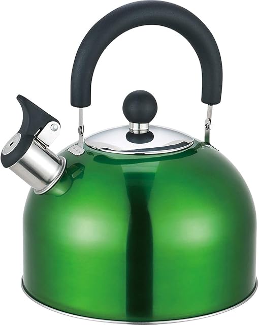 2.5 Litre Stainless Steel Portable Whistling Kettle DARK GREEN Camping Fishing