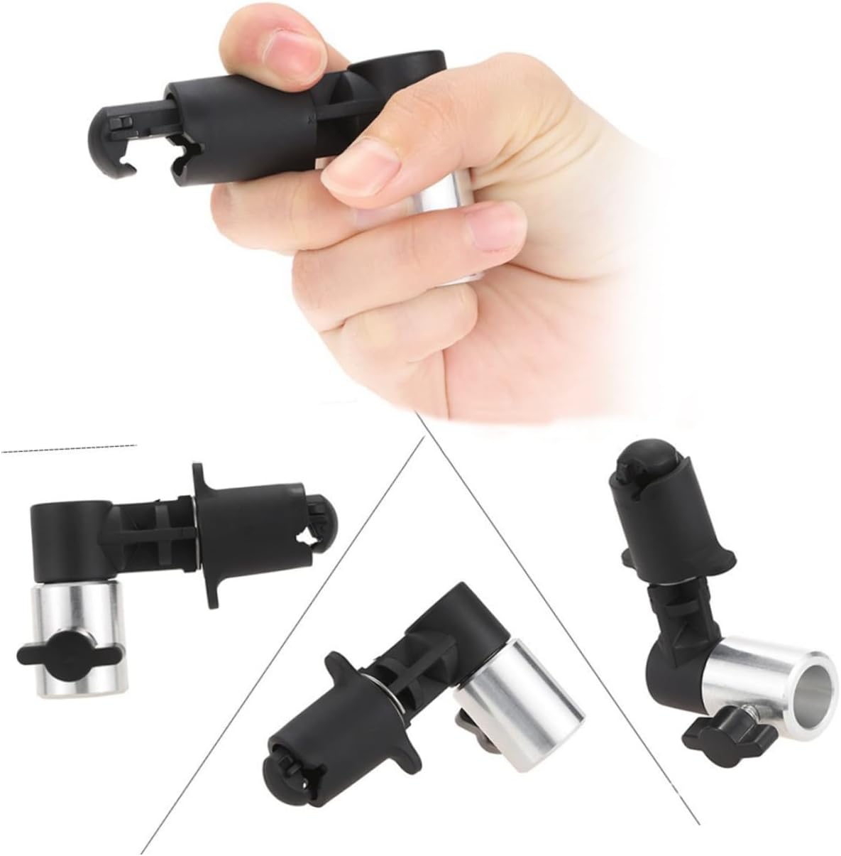 Gadpiparty 4pcs Reflector Holder Stand Clip for Light Stand Adjustable Background Reflector Clamp for Photography Sturdy and Portable (Black)
