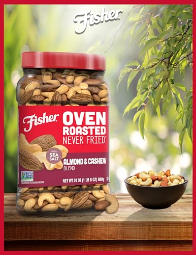 Image of Fisher Oven Roasted Never Fried Almond & Cashew Blend, 24 Ounces