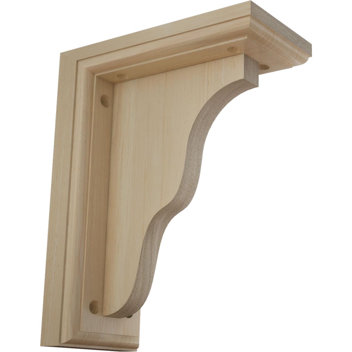 Ekena Millwork BKT03X07X09HARW Hamilton Traditional Wood Brackets, 3 1/2"W x 7"D x 9"H , Rubberwood