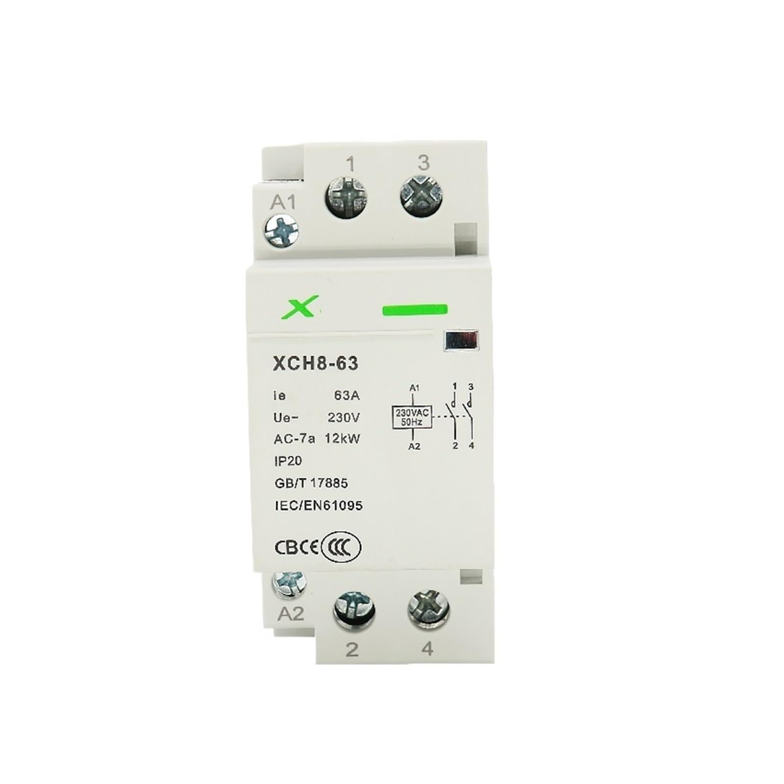 Contacteur modulaire bipolaire 40A de type interrupteur de commande