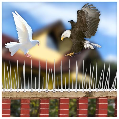 Eightiz (Pack of 7) New Sharp Bird and Pigeon Spikes, Pigeon Control Spikes Anti Bird Plastic Spikes for AC Balcony Railing Window Home Protection from Pigeon Dog Monkey Crow Kabootar Transparent