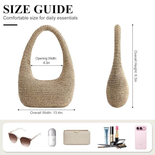 Bolso de playa de paja para mujer, tote para verano miniatura 3