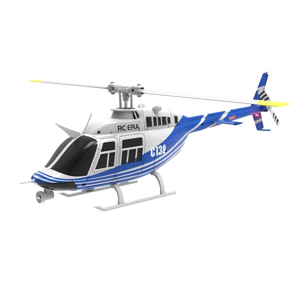 Torcster Hubschrauber Bell 206 Jet Ranger blau-Weiss 6G 312mm RTF 2,4G Ferngesteuert 3D Anfänger Indoor Heli