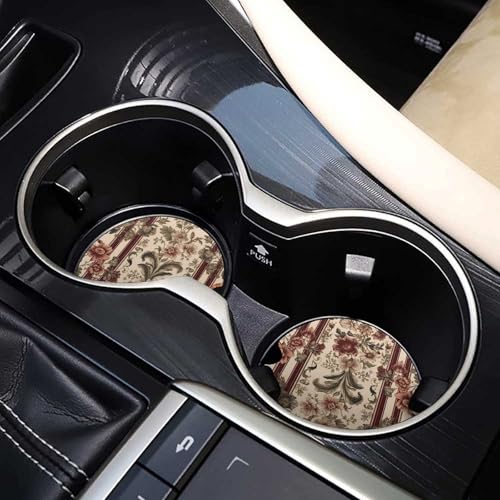 Portavasos para auto con diseño rojo y flores, pack x2 miniatura 7