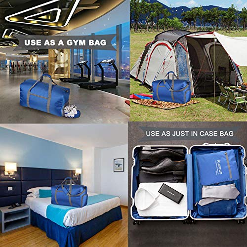 65L Travel Duffel Bag Foldable and Lightweight with Shoes Compartment