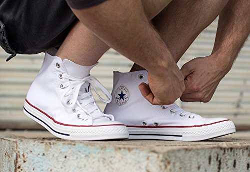 Converse Mens All Star Hi Top Chuck Taylor Chucks Sneaker Trainer - Optical White - 8