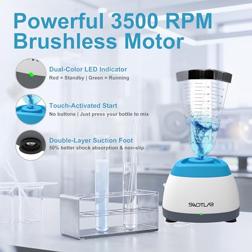 Image of Mini Vortex Mixer with Touch Function for Lab Nail Polish (Blue)