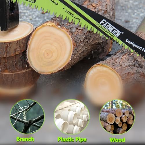 Image of Japanese Teeth Reciprocating Saw Blade 9Inch - Saber Saw Blades Wood Pruning, 6pcs Curved Edge 6TPI for Tree Trimming, Wood /PVC Pipe Cutting, Cr-V Sabre Blades