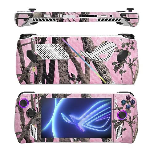 Image of MightySkins Carbon Fiber Skin Compatible with Asus ROG Ally - Pink Tree Camo | Protective, Durable Textured Carbon Fiber Finish | Easy to Apply