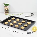 Ensemble de Plaques de Cuisson en Acier au Carbone, 2 Pièces Grandes Plaques à Biscuits Antiadhésives, Noires