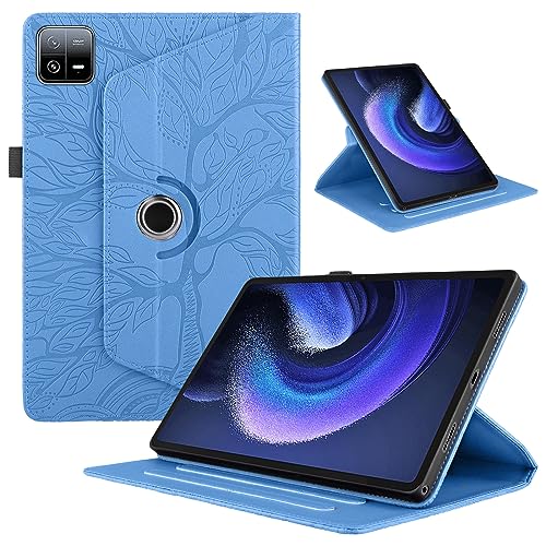 Tablet Cover per Xiaomi Pad Pro 11.2 2024 Custodia 360°Multi Angolo Ruotabile Portatile Flip Protettiva per Pad 7 Pro con Supporto Funzione pelle sintetica blu