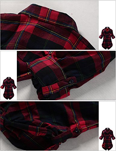 Image of Match Women's Long Sleeve Plaid Flannel Shirt #2021