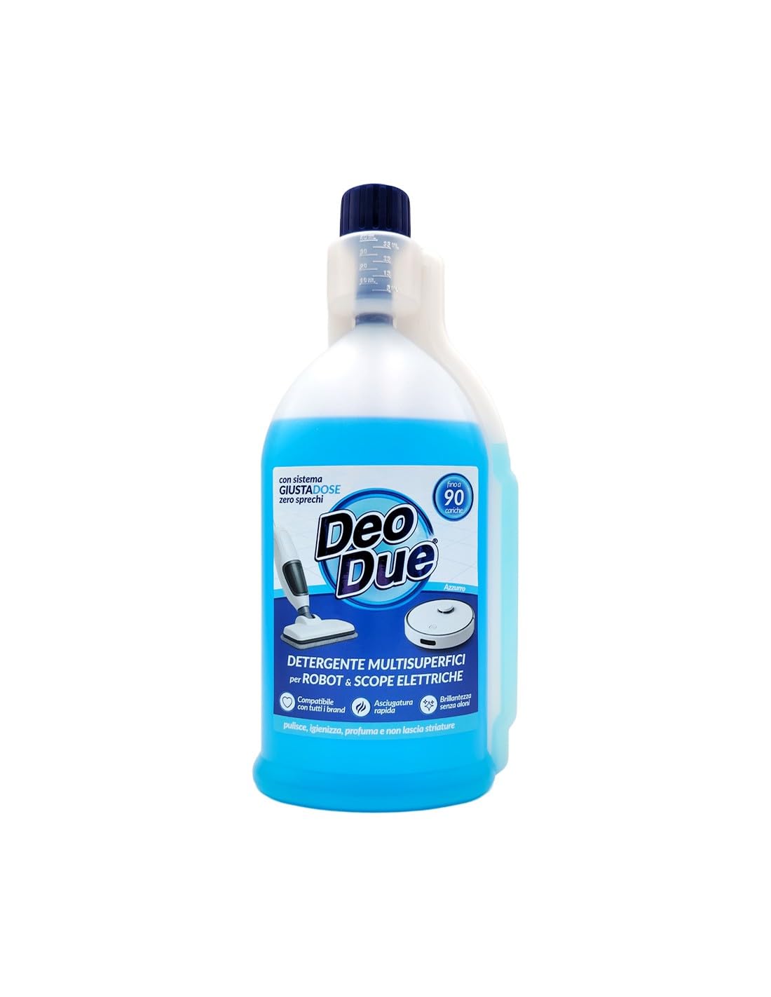 Pacchetto di prova Deo Due Detergente concentrato per la pulizia dei pavimenti con robot aspirapolvere e aspirapolvere per la polvere 3 x 900 ml / 3 Varie profumazioni + Beni Culinari Portachiavi