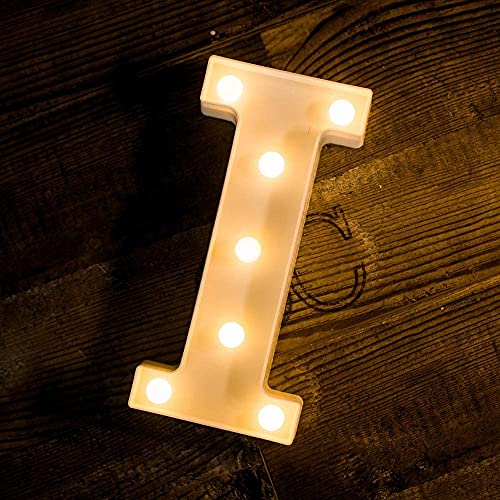 Image of Marquee I Alphabet Shaped LED Light Lamp for Decoration Decore Walls Hanging Birthday Party Wedding (I)