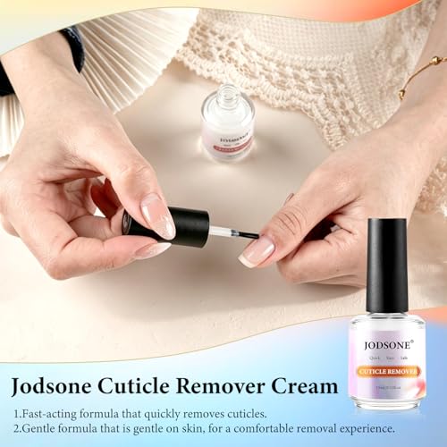 Image of JODSONE Gel Nail Polish Remover Kit Set with 15ml Gel Nail Polish Remover,Cuticle Oil,Latex Tape,Cuticle Removers Liquid,Cuticles Trimmer,Removers Manicure Tool Set for Home Use,No Soaking Wrapping