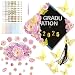 44 Pieces Graduation Cap Decorating Kit, Assorted Artificial Flowers, Rhinestones, Alphabet and Number Stickers and Butterflies for DIY Grad Cap Topper Crafts 2026 Graduation Party Supplies (Pink)