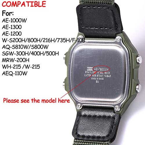 Image of 18mm Nylon strap Compatible with Casio AQ-S810W AE1200WH SGW-300H 400 500 MRW-200H Men's weave Watch Band