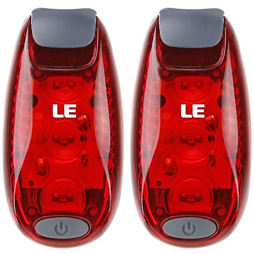 LE LED Bike Light, Bicycle Rear Light, 3 Lighting Modes, Clip On Cycling Taillight, Batteries Included, Pack of 2