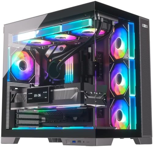 Gabinete Gamer Kalkan Asgard Evo Preto ATX Aquário Sem Fans Câmar...