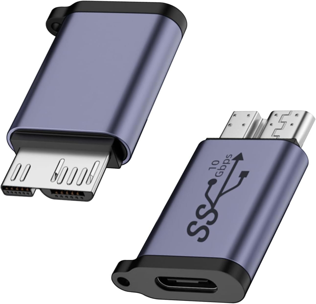ETZIN 10Gbps USB C Female to Micro B Male Data Adapter Type C to USB3.0 Micro B Male External Hard Drive Converter, for External Hard SSD Drive Tablet Digital Camera Phone Laptop(90 Degree, Pack-of-2)-image-23