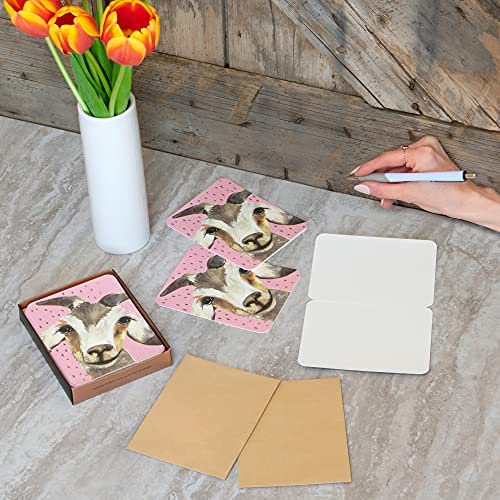 Image of Artisan Blank Note Cards by Studio Oh! - Rachel Brown Gilbert The Goat - Pack of 8 - 4.25 inch x 5.5 inch Printed Textured Art Paper Embellished with Foil Stamping Cards and Envelopes