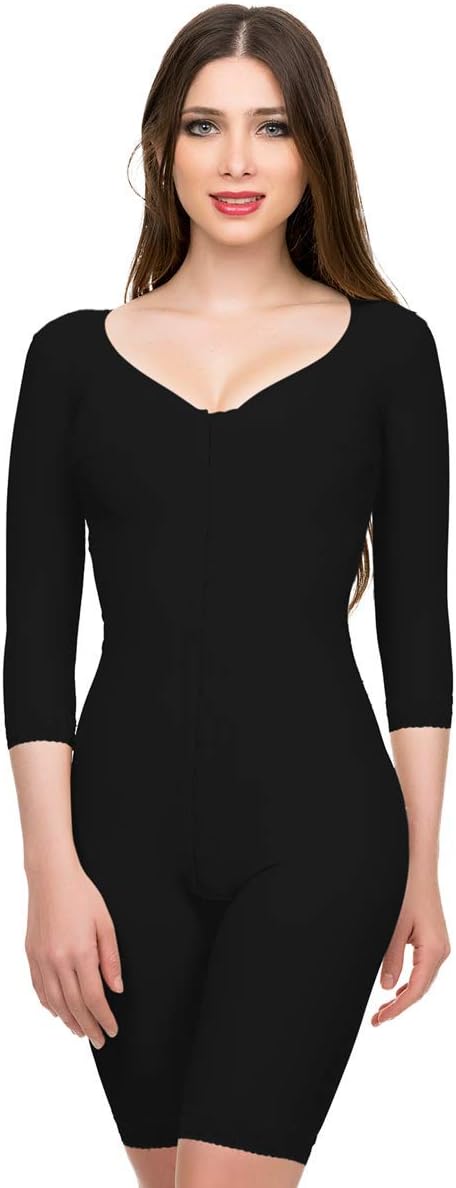 Isavela Full Body Suit Mid Thigh Length Plastic Surgery Compression Garment W/Bra (BB09)