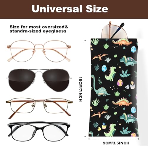 Image of Anikathy 2Pcs Sunglass Eyeglass Glasses Case Soft PU Leather with Cleaning Cloth Cute Glasses Pouch Bag for Men Women Girs