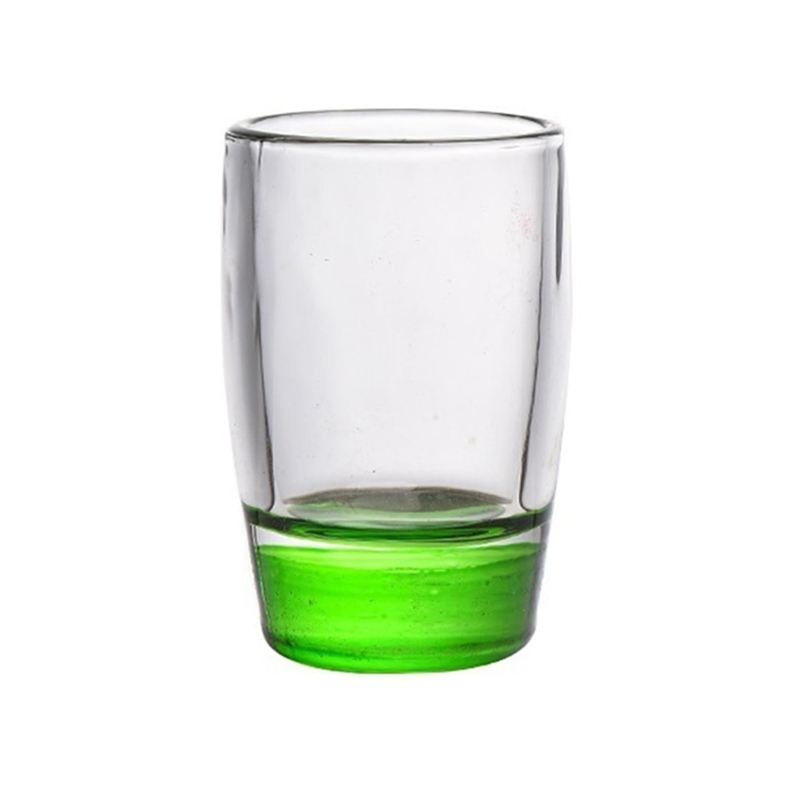 Vasos de chupito de 1,5 oz con base verde hechos de cristal grueso