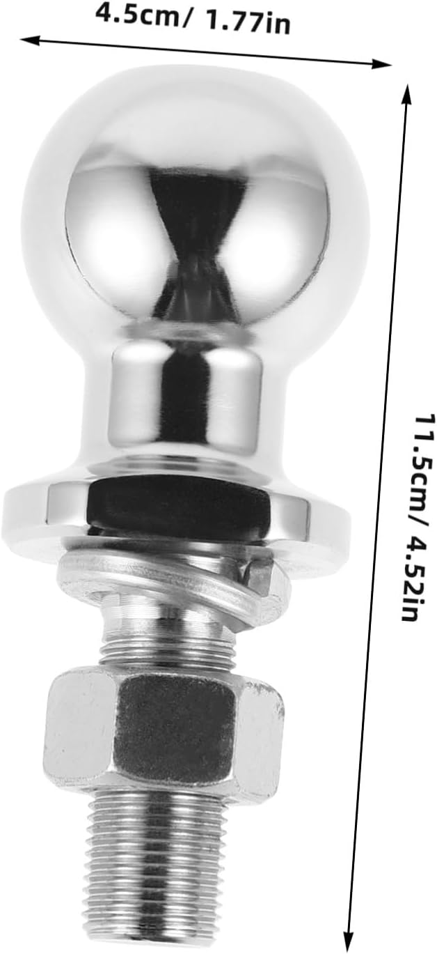 Heavy Duty Trailer Ball Hitch Chrome Steel Tow Ball Load Capacity Towing Connector for Trailer Arm Replacement