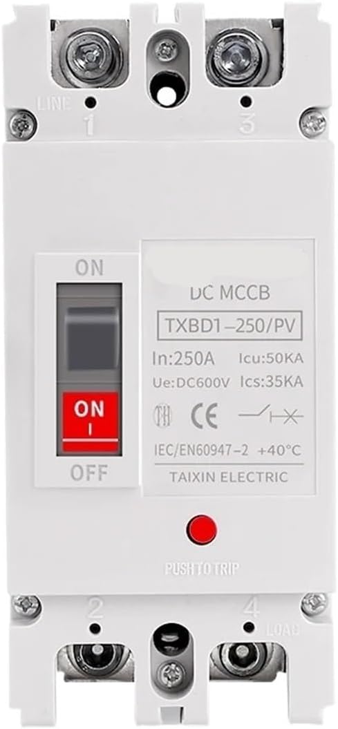 DC MCB breaker Solar Molded Case DC Circuit Breaker MCCB Overload Protection Switch Protector Photovoltaic PV 150A 250A 2P Battery Isolator(250A)