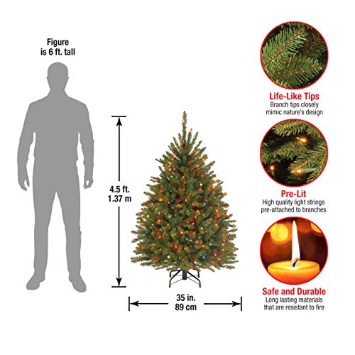 National Tree Dunhill Fir Tree With Multicolor Lights , 4.5 Feet #TOP2