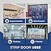 Strivide - Strip Door Curtain Kit - 96 in.(8 ft) Width X 96 in.(8 ft) Height - Clear Smooth 8